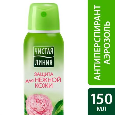 

ЧИСТАЯ ЛИНИЯ Фитодезодорант-антиперспирант аэрозоль Защита для нежной кожи 150мл
