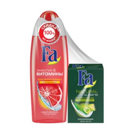 

FA Гель для душа Энергия & Витамины Розовый грейпфрут 250мл FA Крем мыло Natural & Care Белый Виногр