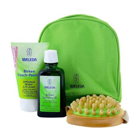 

WELEDA Антицеллюлитный набор Идеальная пара Березовое антицеллюлитное масло 100 мл Березовый пилинг