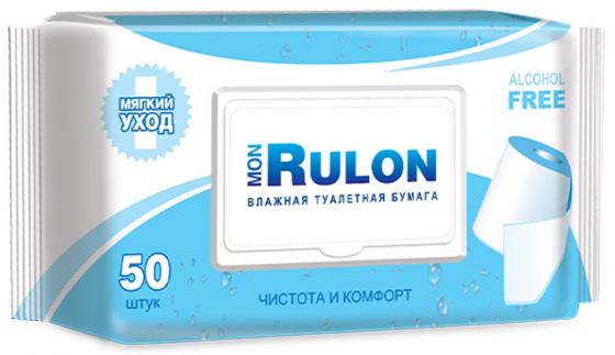 

Влажная туалетная бумага Mon Rulon 50 шт не содержит спирта влажная гипоаллергенные