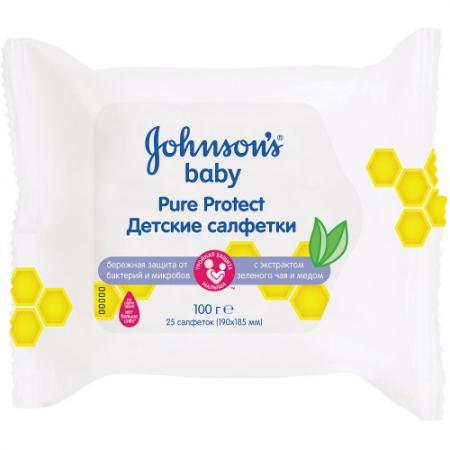 

Johnsons baby Pure Protect Влажные салфетки антибактериальные 25 шт