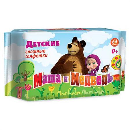 

МАША и МЕДВЕДЬ Салфетки влажные детские 64шт.
