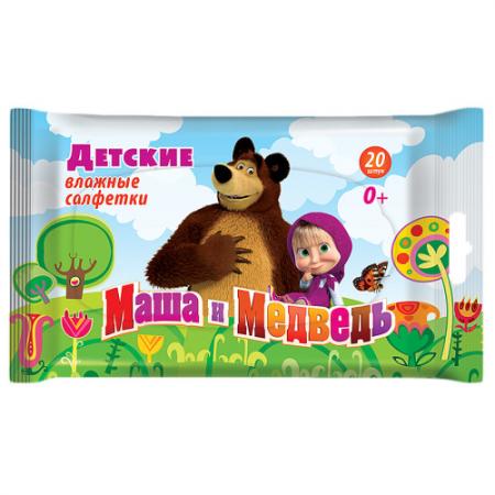 

МАША и МЕДВЕДЬ Салфетки влажные детские 20шт.
