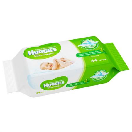 

Салфетки влажные Huggies Ультра Комфорт Алоэ 64 шт влажная ароматизированная 2398593