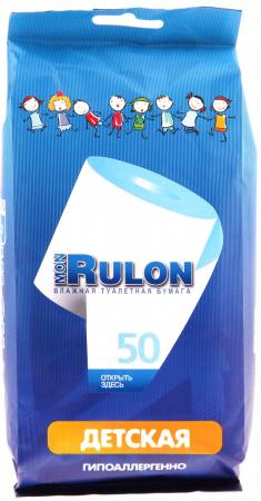 

Влажная туалетная бумага Mon Rulon Детская 50 шт не содержит спирта влажная гипоаллергенные