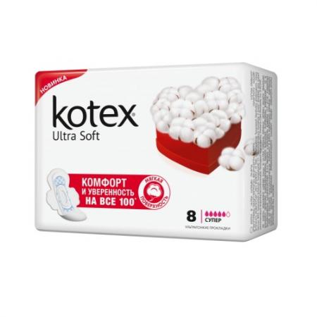 

Kotex Прокладки гигиенические Ультра Софт супер 8шт