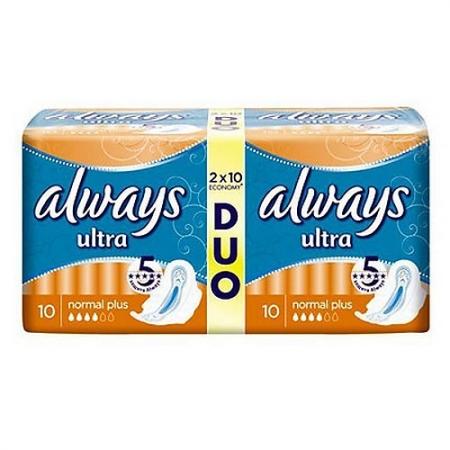 

ALWAYS Ultra Женские гигиенические прокладки Normal Plus Duo 20шт