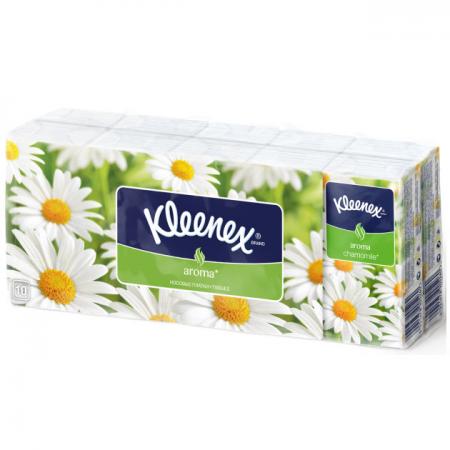 

Платочки носовые Kleenex Aroma Ромашка 10 шт 3-ех слойная 9470130