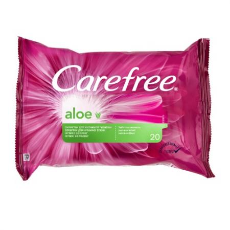 

Салфетки влажные Carefree Алоэ 20 шт ароматизированная влажная 44585/80042