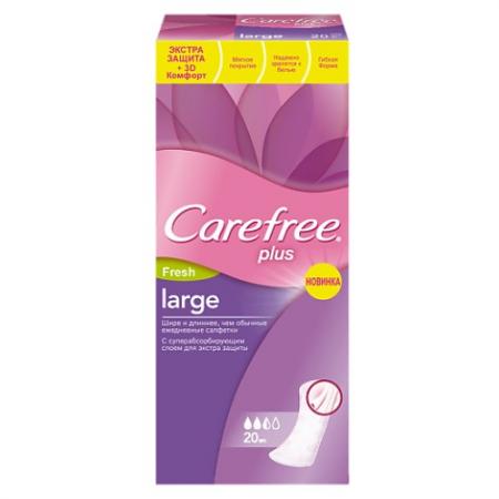 

Carefree Салфетки plus Large Fresh ароматизированные 20шт НДС18%