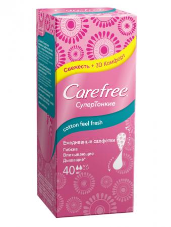 

Салфетки Carefree Cotton feel 40 шт без отдушки 90225