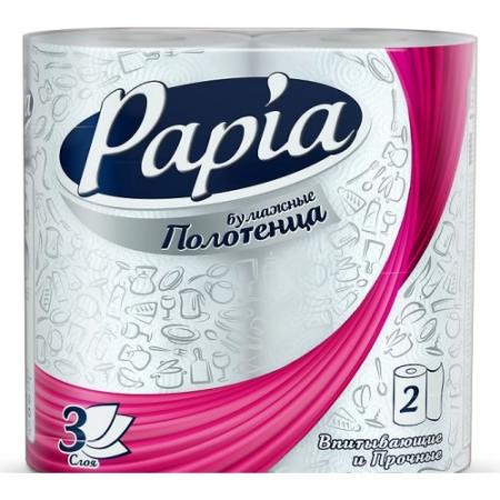 

PAPIA Бумажные полотенца Белые 3 слоя, 2 шт