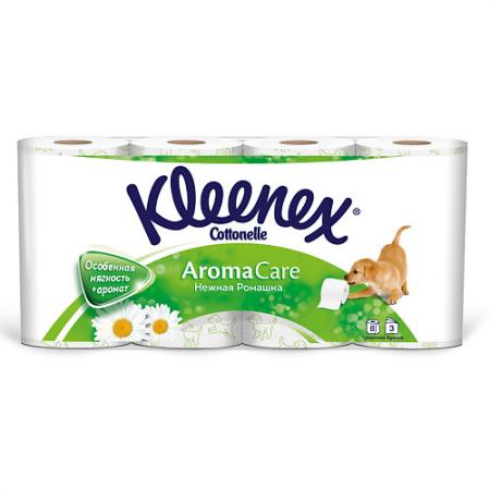 

Бумага туалетная Kleenex Нежная ромашка 8 шт 3-ех слойная 9450168