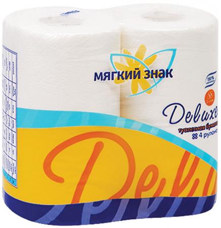 

Бумага туалетная Мягкий Знак Deluxe 4 шт 2-ух слойная без отдушки