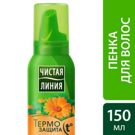 

ЧИСТАЯ ЛИНИЯ Пенка для укладки волос Термозащита 150мл