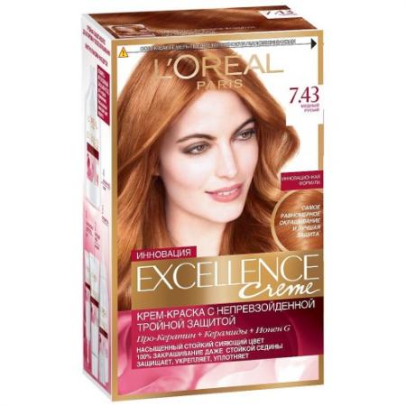 

LOREAL EXCELLENCE Краска для волос тон 7.43 Медный русый