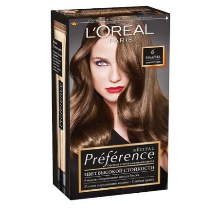 

LOREAL PREFERENCE Краска для волос тон 6 Мадрид темно-русый 40 мл