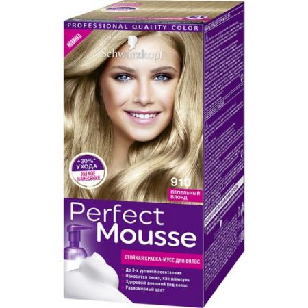 

PERFECT MOUSSE Краска для волос 910 Пепельный блонд