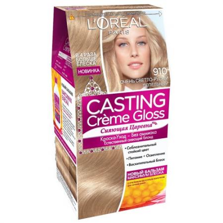 

LOREAL CASTING CREME GLOSS Крем-краска для волос тон 910 очень светлый светло-русый пепельный