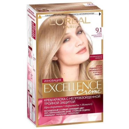 

LOREAL EXCELLENCE Краска для волос тон 9.1 очень светло-русый пепельный