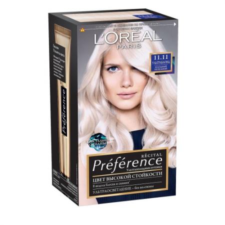 

LOREAL PREFERENCE Краска для волос тон 11.11 ультраблонд пепельный