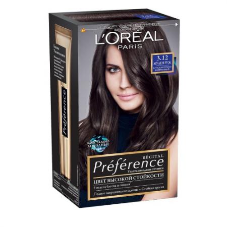 

LOREAL PREFERENCE Краска для волос тон 3.12 мулен руж