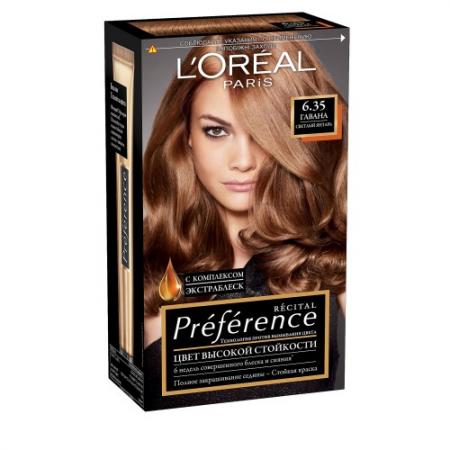 

LOREAL PREFERENCE Краска для волос тон 6.35 гавана