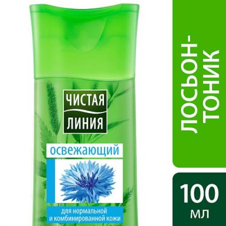 

ЧИСТАЯ ЛИНИЯ Лосьон-тоник для нормальной и комбинированной кожи на отваре целебных трав Василек 100м