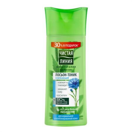 

ЧИСТАЯ ЛИНИЯ Лосьон-тоник для нормальной и комбинированной кожи на отваре целебных трав Василек 250м