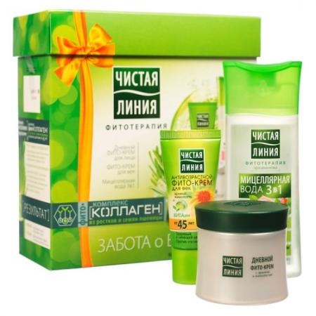 

ПН 16-17 ЧИСТАЯ ЛИНИЯ Забота о коже дневной фито-крем для лица 45мл фито-крем для век 20мл мицеллярн