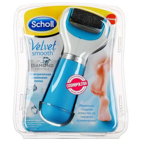 

Scholl Электрическая роликовая пилка для стоп с роликом голубая Velvet Smooth with Diamonds