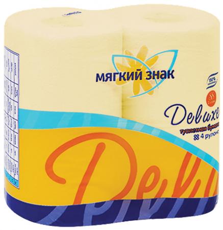 

Бумага туалетная Мягкий Знак Deluxe 4 шт 2-ух слойная без отдушки