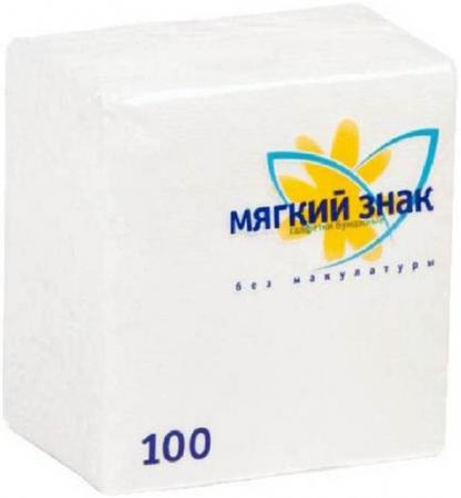 

Салфетки бумажные Мягкий Знак 100 шт без отдушки