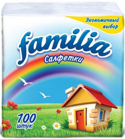 

Салфетки бумажные Familia Радуга 100 шт без отдушки