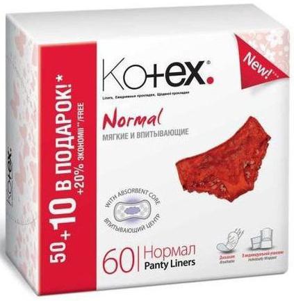 

Kotex Прокладки ежедневные Дышашие Нормал 50шт 10шт