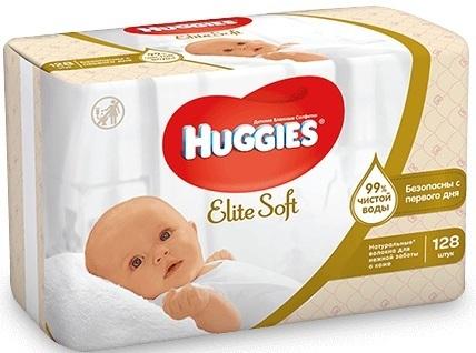 

HUGGIES Салфетки влажные Элит Софт 128 шт