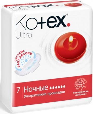 

Прокладки впитывающие Kotex "Ультра Сетч Найт" 7 шт 9425934