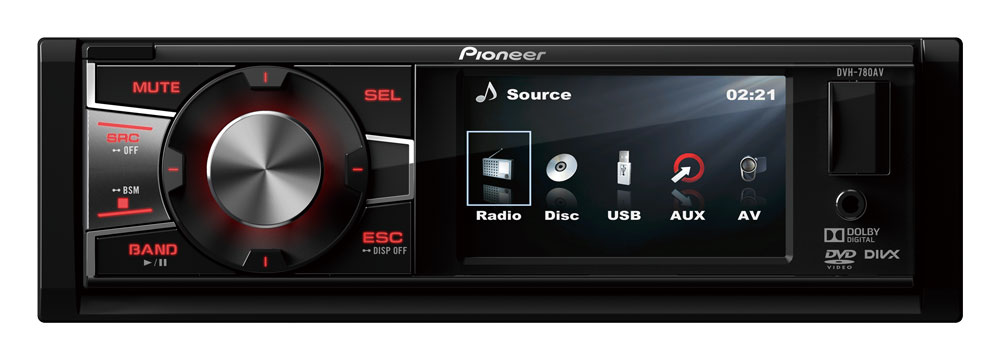 

Автомагнитола Pioneer DVH-780AV USB MP3 CD DVD FM 1DIN 4x50Вт пульт ДУ черный