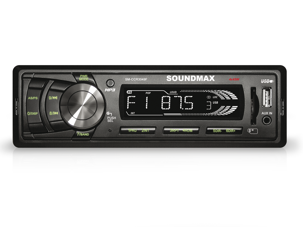 

Автомагнитола Soundmax SM-CCR3049F USB MP3 FM RDS SD MMC 1DIN 4x45Вт черный