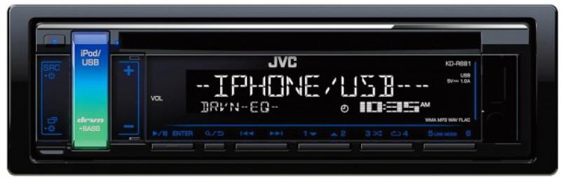 

Автомагнитола JVC KD-R681 USB MP3 CD FM 1DIN 4x50Вт черный