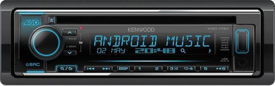 

Автомагнитола Kenwood KDC-172Y USB MP3 CD FM RDS 1DIN 4х50Вт черный