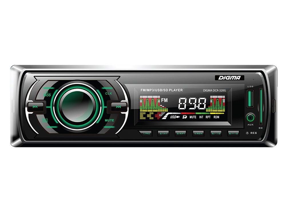 

Автомагнитола Digma DCR-330G USB MP3 FM 1DIN 4x45Вт черный