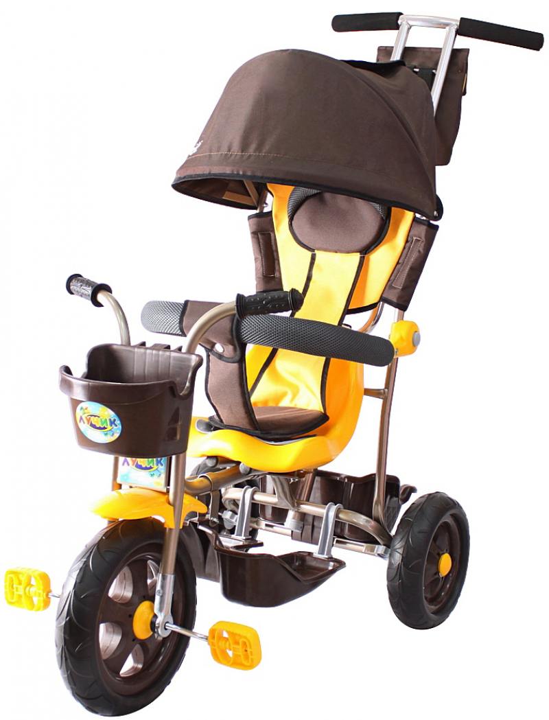 

Велосипед трехколёсный Rich Toys Galaxy Лучик с капюшоном 5391/Л001 коричнево-желтый