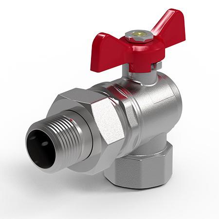 

Кран шаровый угловой Royal Thermo OPTIMAL 1" НГ бабочка