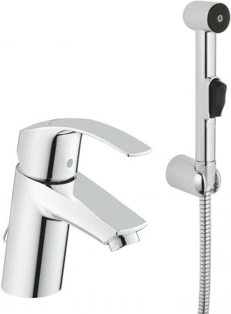 

Смеситель для раковины GROHE EUROSMART 23124002 однорычажный цепочка гиг.душ настенный