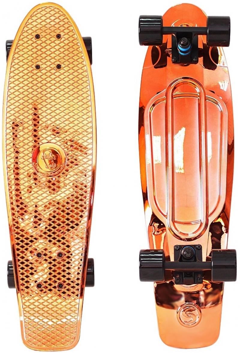

Скейтборд Y-SCOO Big Fishskateboard metallic 27" RT винил 68,6х19 с сумкой ORANGE/black 402H-O