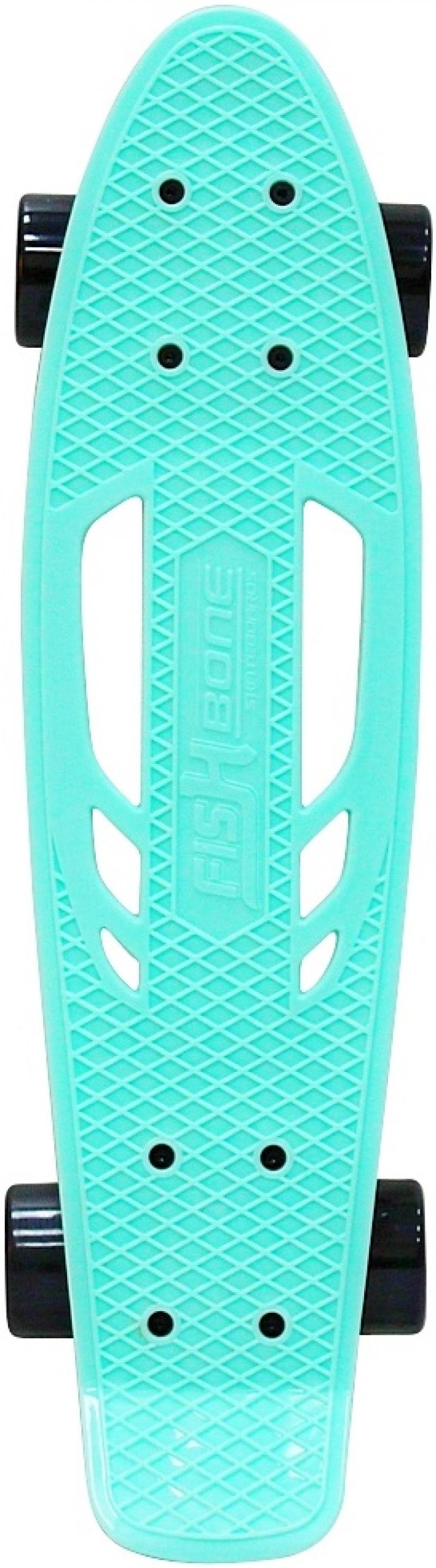 

Скейтборд Y-SCOO Skateboard Fishbone с ручкой 22" RT винил 56,6х15 с сумкой AQUA/black 405-A