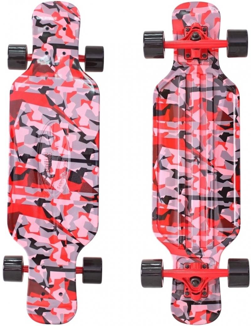 

Скейтборд Y-SCOO Longboard Shark TIR 31" RT пластик 79х22 с сумкой CHAOS RED/black 408-Ch