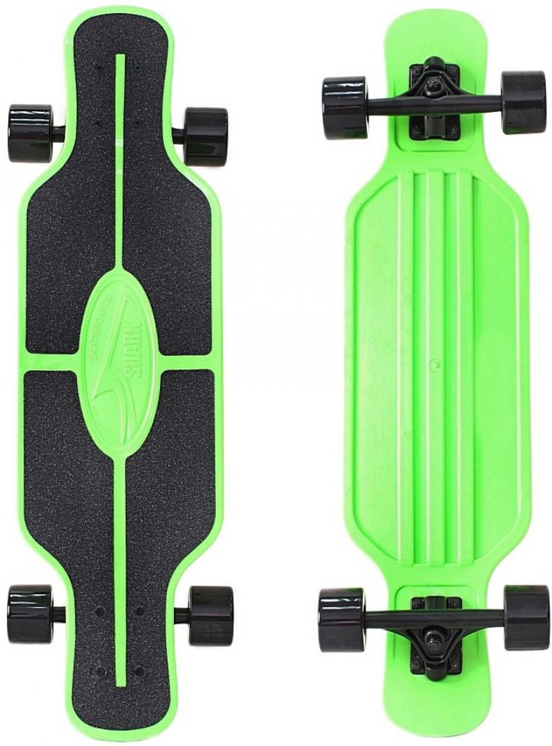 

Скейтборд Y-SCOO Longboard Shark TIR 31" RT пластик 79х22 с сумкой GREEN/black 408-G