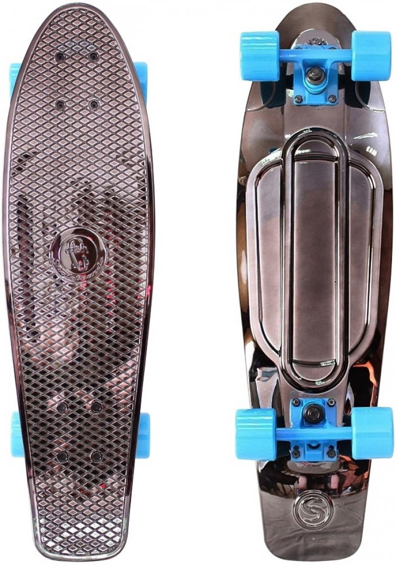 

Скейтборд Y-SCOO Big Fishskateboard metallic 27" RT винил 68,6х19 с сумкой BLACK BRONZAT/blue 402H-B